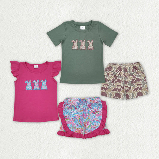 12.29 RTS Sibling Boys Baby Girls Easter Rabbits Shirt Shorts Clothes Sets