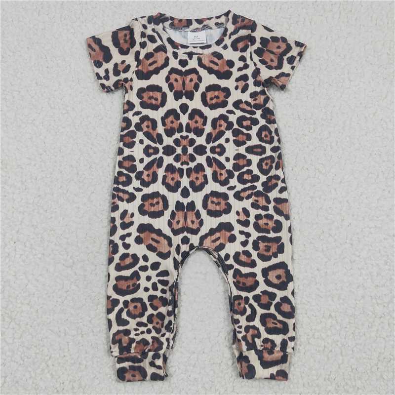 4.22 RTS NO MOQ Brown Farm Horse Short Sleeve Zipper Romper for Baby Kids - Cute Animal Print Comfortable Cotton Onesie for Toddlers