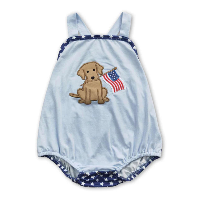 USA Warehouse (IN STOCK) Baby Boys Sleeveless and flutter sleeves Embroidery Rompers