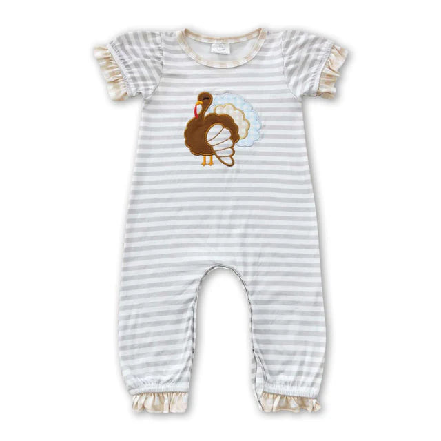 RTS Sibling Sibling milk silk Baby Girls Thanksgiving Print Tunic Top Ruffle Hem Pants Two Piece Clothes Sets Rompers（副本）