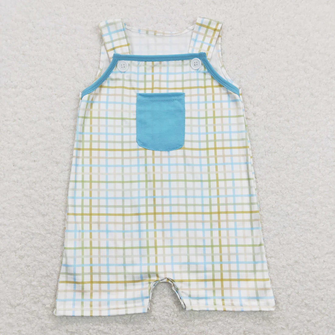 12.26 RTS Sibling Baby Girls Easter Green Pink Checkered Boys Clothes Suits