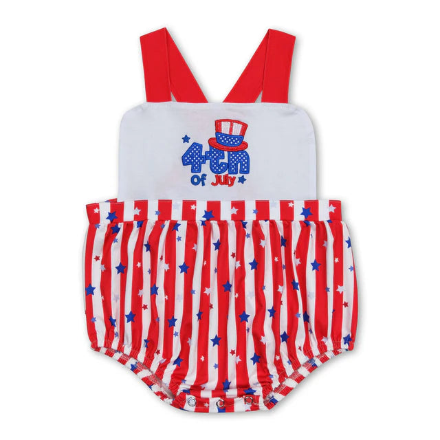 RTS Sibling 4th of july sleeveless stars bubble baby boy romper  Reviews