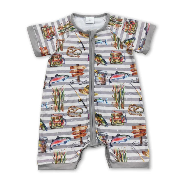 USA Warehouse (IN STOCK) Baby kids Short Sleeve Button Rompers