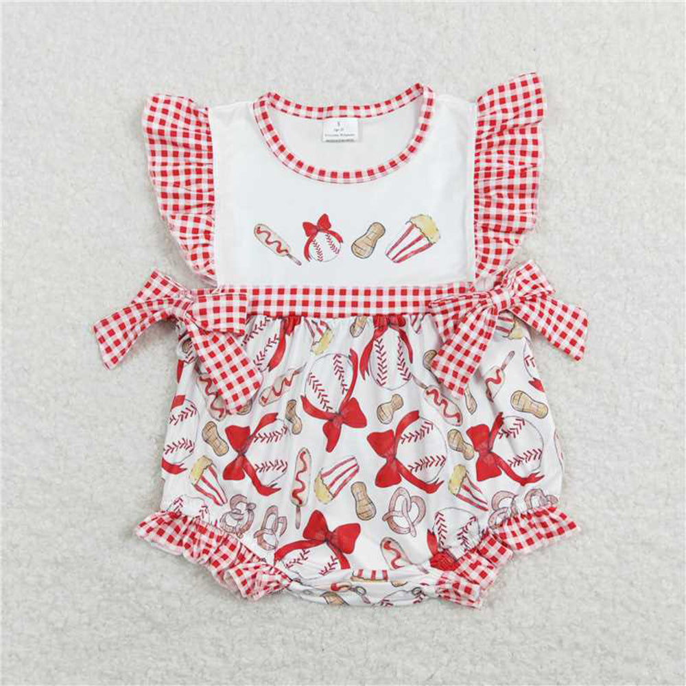 4.26 RTS NO MOQGirls Red Plaid Baseball Tunic And Shorts Set Cute Preppy Outfit for Kids Ages 2-12 Years Old
