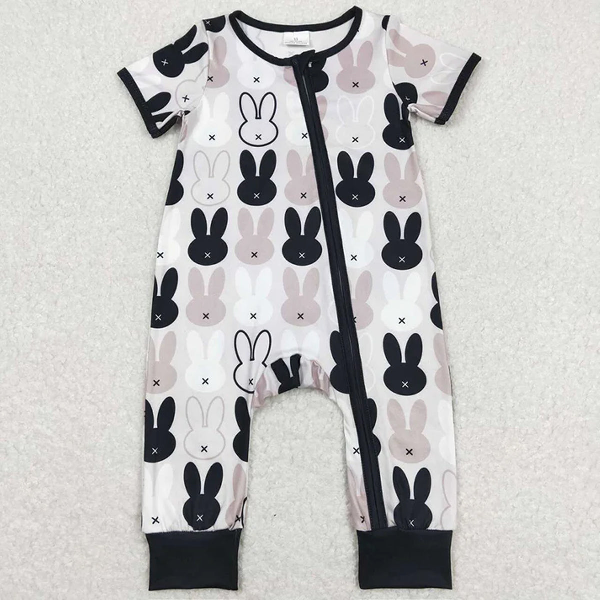 RTS Sibling Baby Boys Autumn Outfits Easter Black Rabbits Short Sleeve Tops Pants Pajamas Clothes Sets