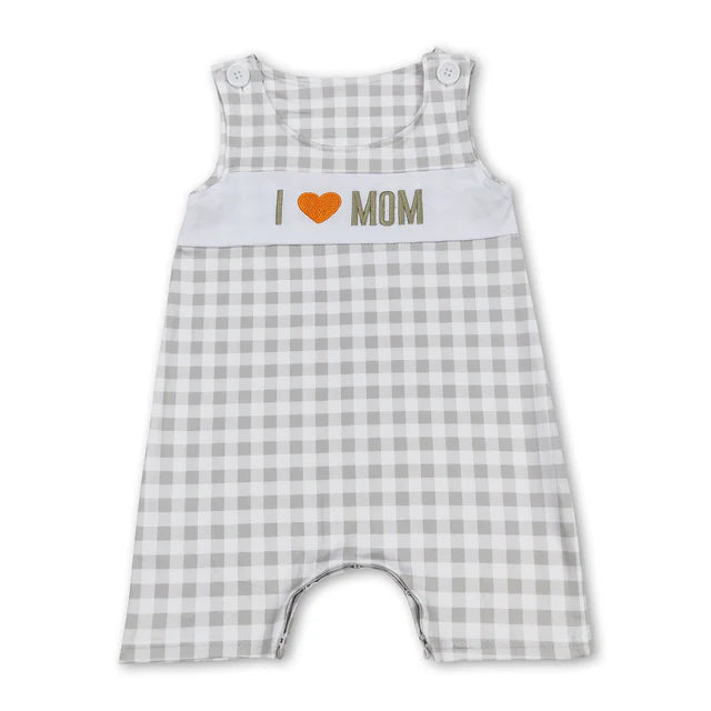 RTS Sibling plaid sleeveless boy romper