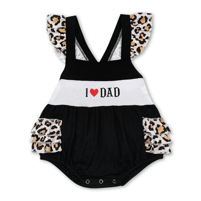 RTS Sibling Daddy's girl print baby girls father's day romper