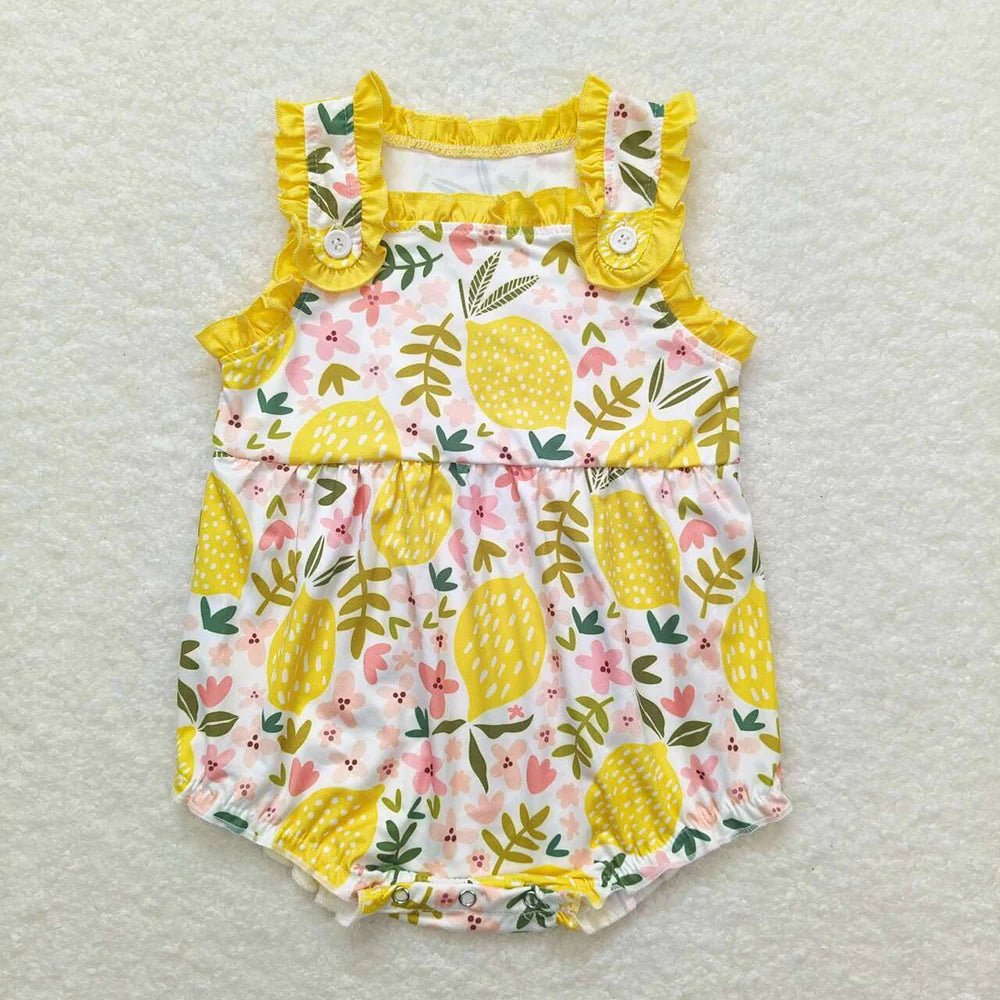 12.20 RST Sibling Baby Girls Summer Straps Ruffles Flowers Rompers