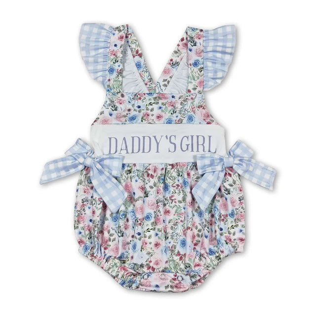 RTS Sibling Daddy's girl print baby girls father's day romper
