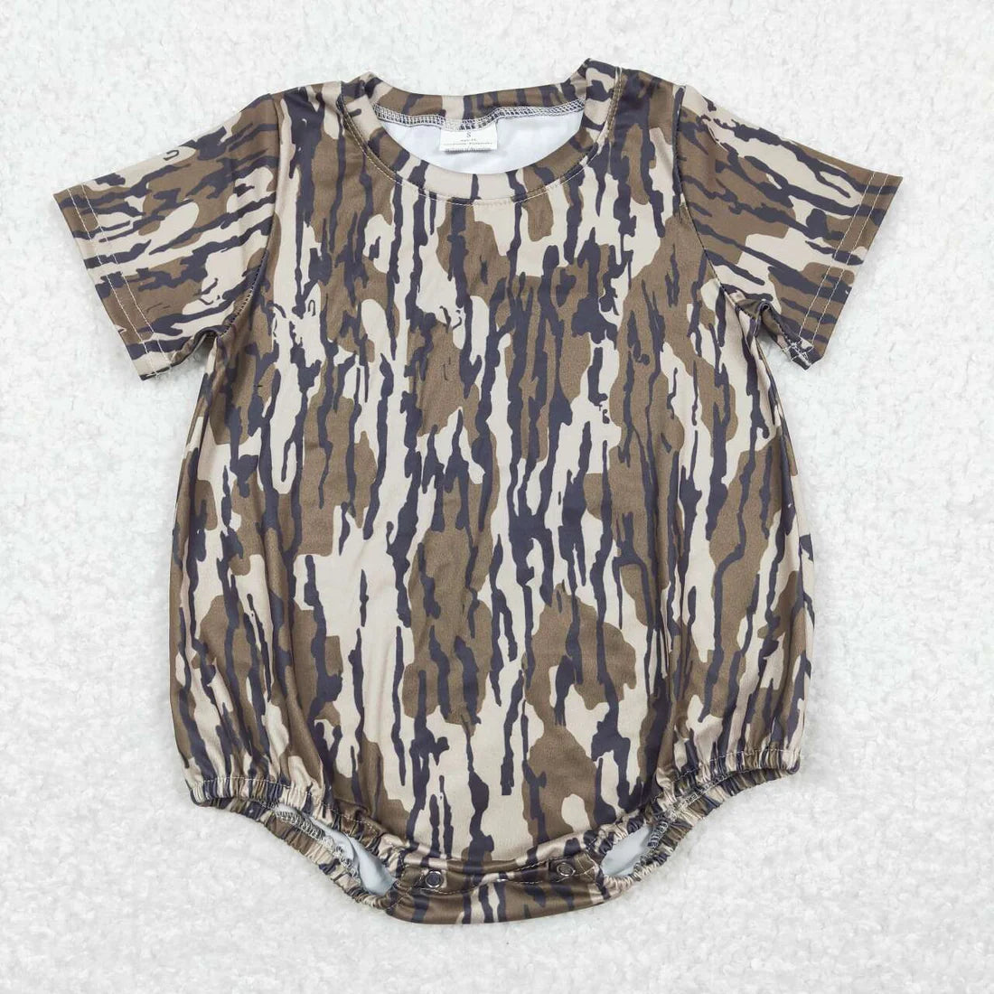 11.24 RST Sibling Baby Boys Short Sleeves Southern Camo Rompers