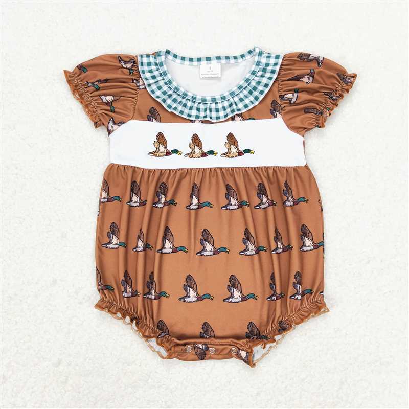 4.26 RTS NO MOQ Daddy's Boy Duck Plaid Sleeveless Baby Romper Unisex Infant Clothing Comfortable Soft Material Baby Outfit