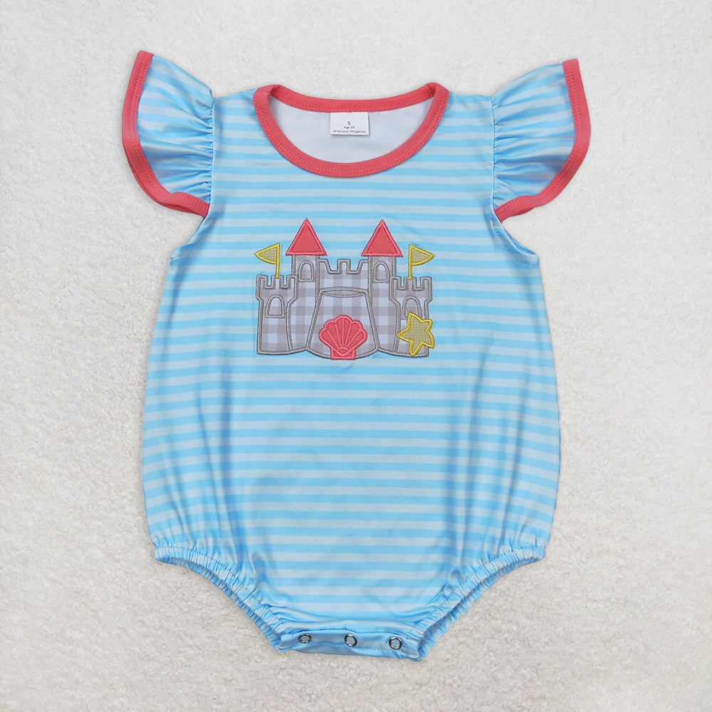 8.18   Sibling Stripe castle shirt shorts boys summer clothes rompers