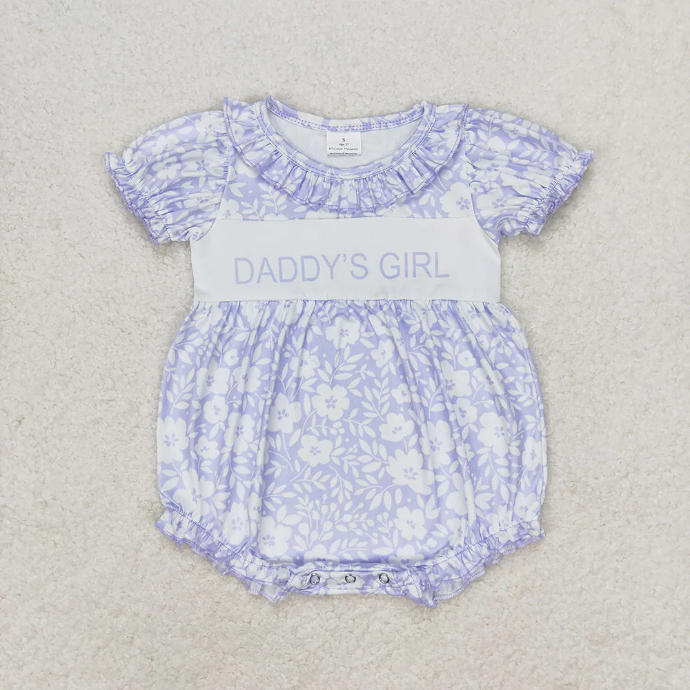12.27 RTS Sibling Baby Girls Daddy's Girl Flowers Rompers Shorts Clothes Sets