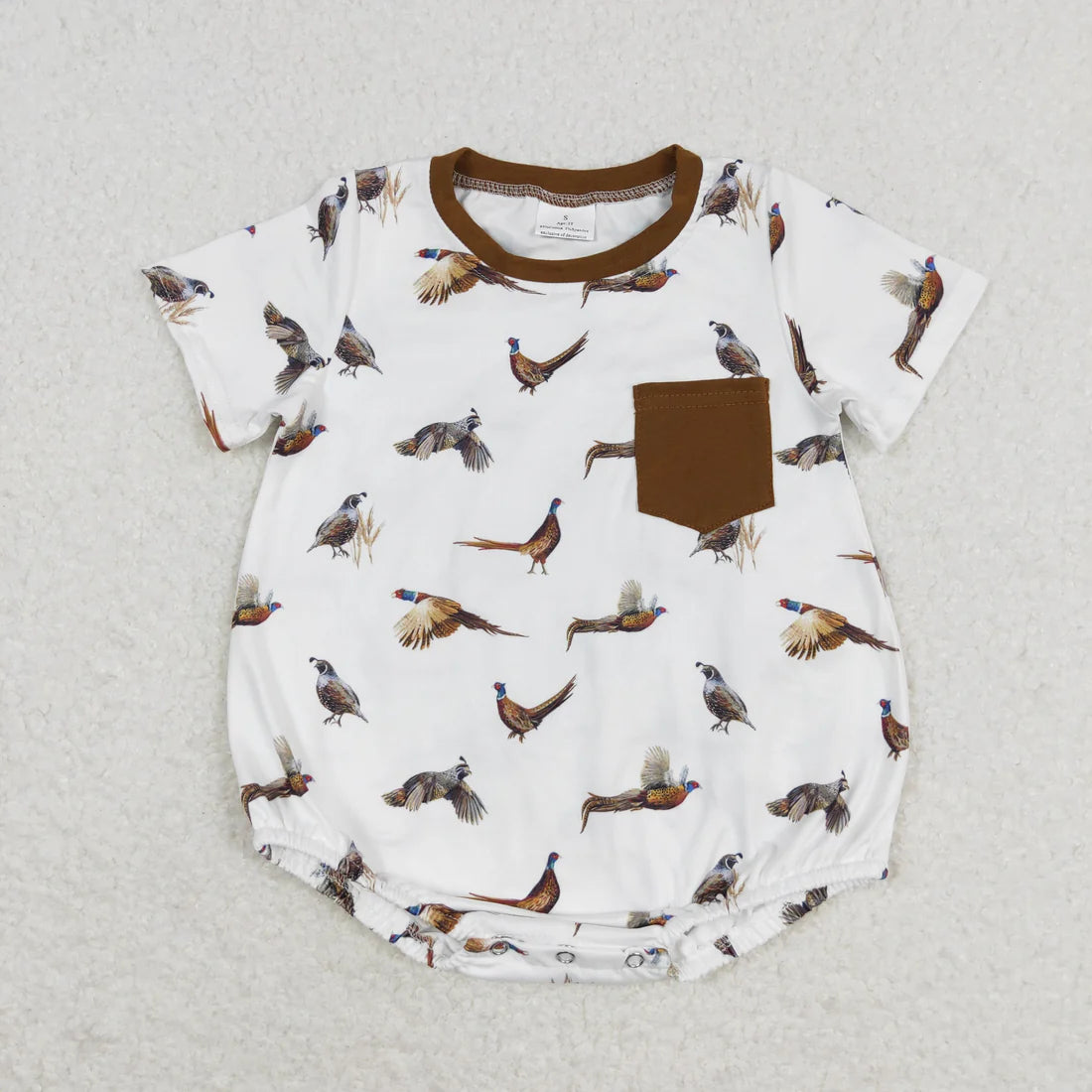 11.22 RST Sibling Baby Boys Short Sleeves Deer Dogs Ducks Turkey Camo Hunting Pocket Rompers