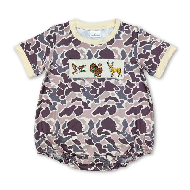 USA Warehouse (IN STOCK) Baby kids embroidery Short Sleeve Rompers