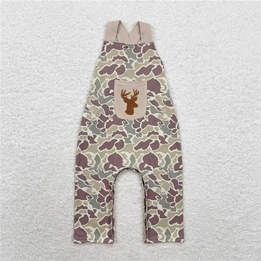 USA Warehouse (IN STOCK)SR1913 Kids Boys Camouflage Overalls with Straps And Pockets Deer Patterned Adjustable Waist for Comfortable Fit