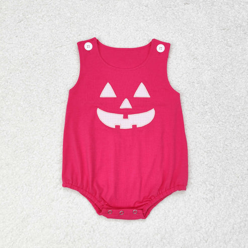 9.25 RTS Sibling Baby Boys Girls Embroidery Ghosts Pumpkins Halloween Rompers