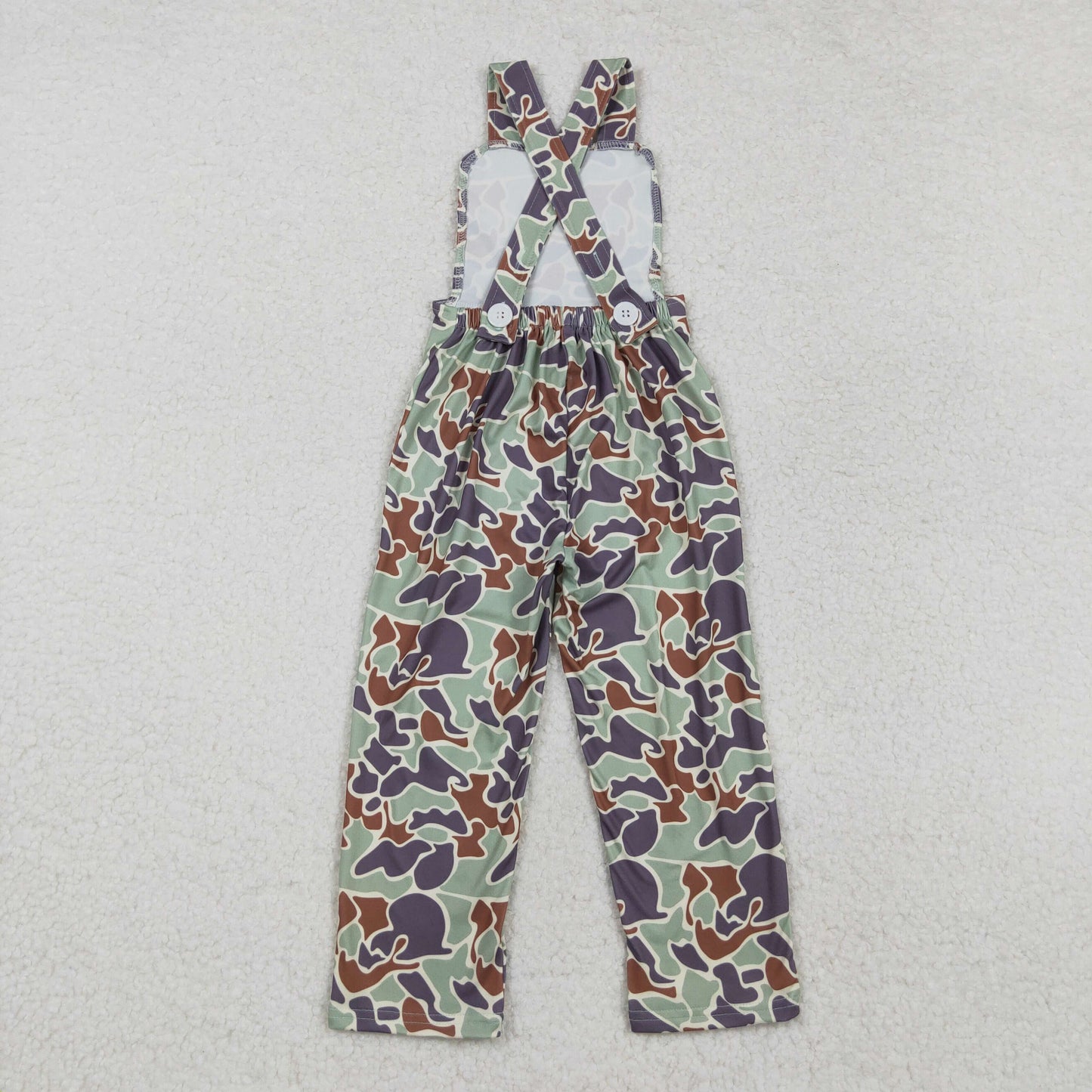 SR2006 Baby Boys Green Camo Straps Jumpsuits