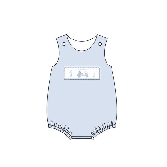 SR2167 Baby Infant Boys Blue Golf Carts Sleeveless Rompers preorder