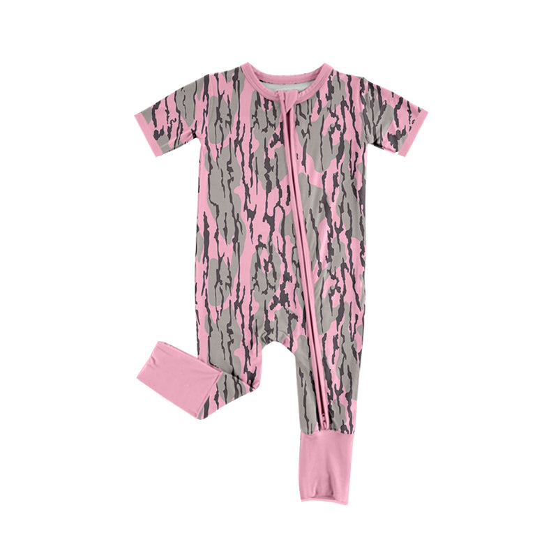 Adult & Baby Pink Bottomland Camouflage Summer Shorts-Top-Crawling-Short Sleeve Pants Set Pre-Order