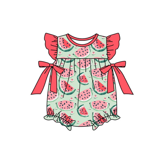 SR2181 Baby Infant Girls Summer Watermelon Bows Rompers preorder