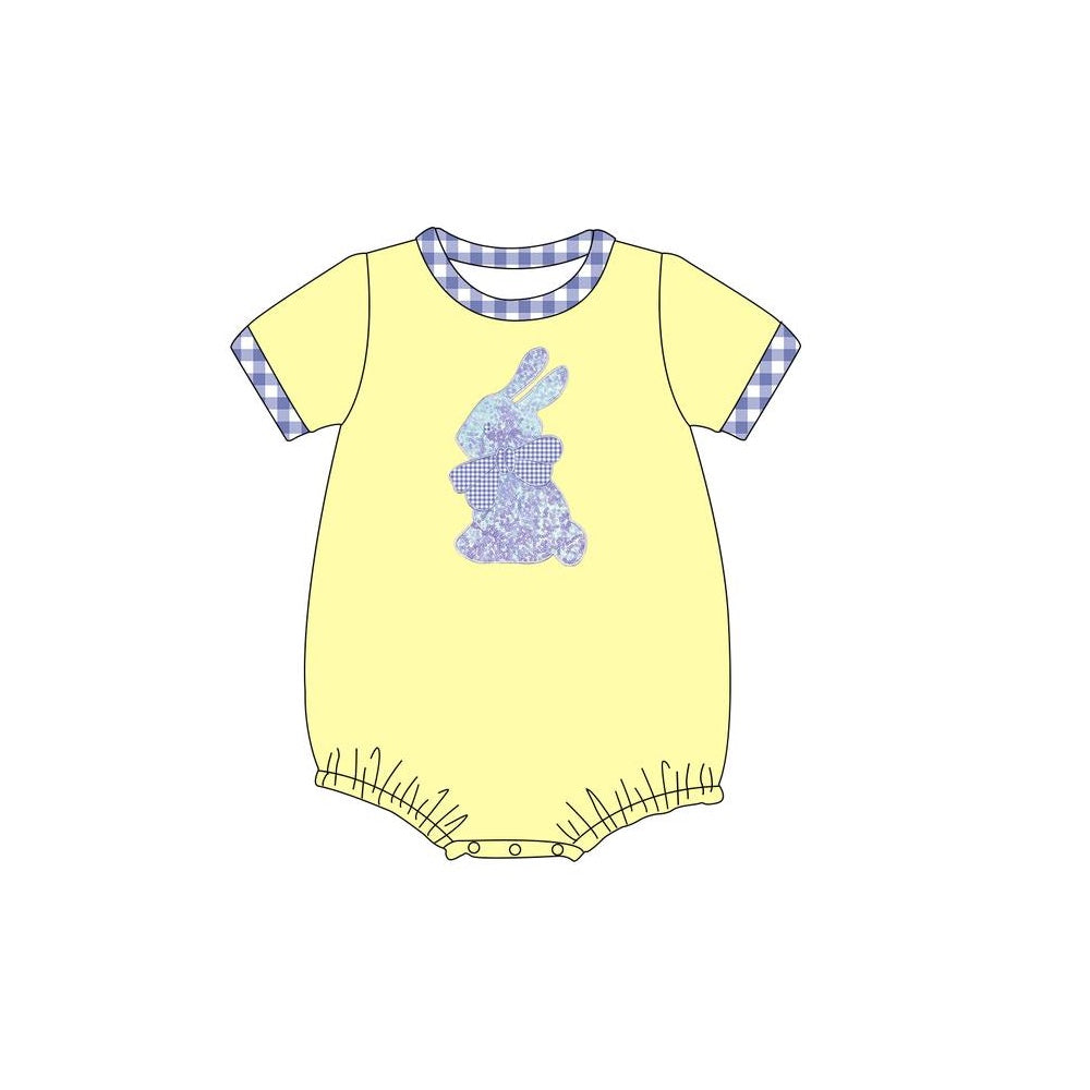 SR2187 Baby Infant Boys Easter Green Rabbit Rompers preorder