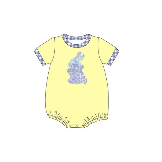 SR2187 Baby Infant Boys Easter Green Rabbit Rompers preorder