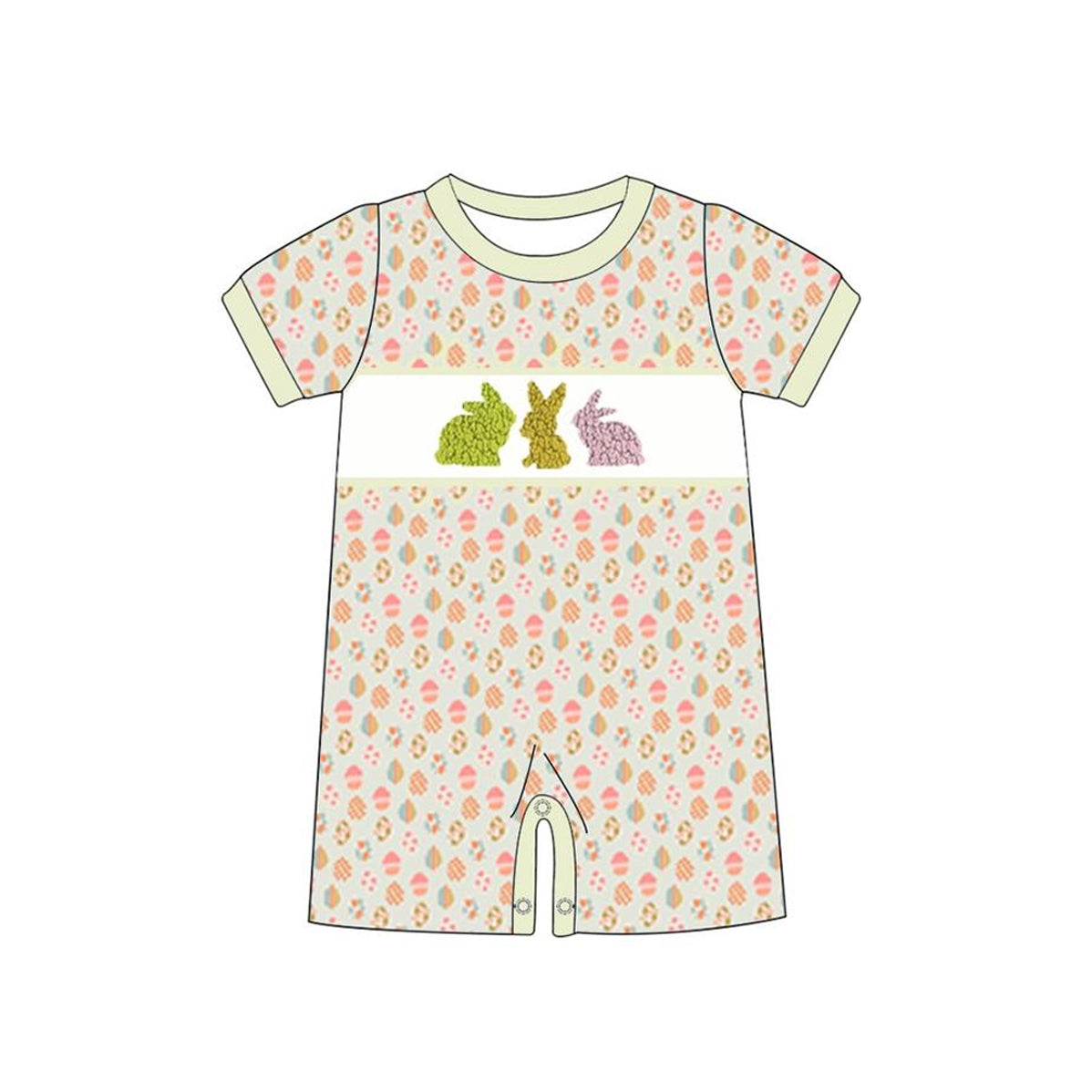 Baby Infant Boys and Girls  Easter Green Eggs Rabbits Rompers and Short sleeve suits and Dress mix size   preorder