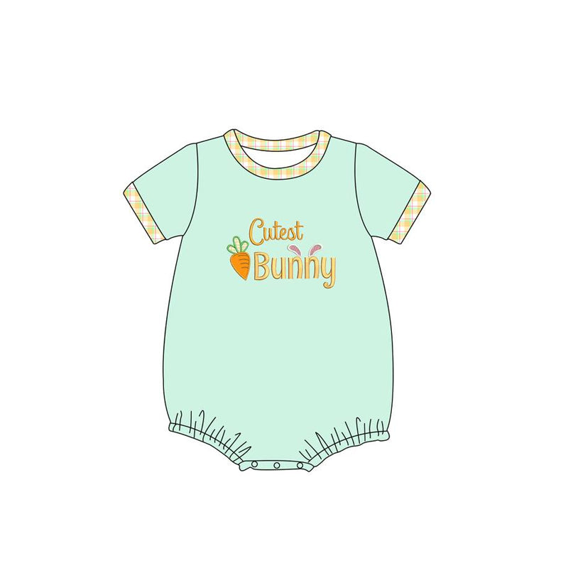 Pre-order for Easter Cute Bunny Bowknot Knee-Length Dress for Baby Girls and Boys - Short Sleeve Shorts - Romper Mixed Set