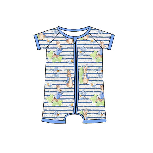 SR2211 Baby Infant Boys Easter Bunny Zip Rompers preorder