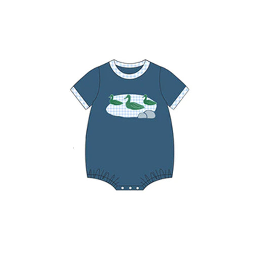 SR2216 Baby boys clothes blue short sleeve Romper