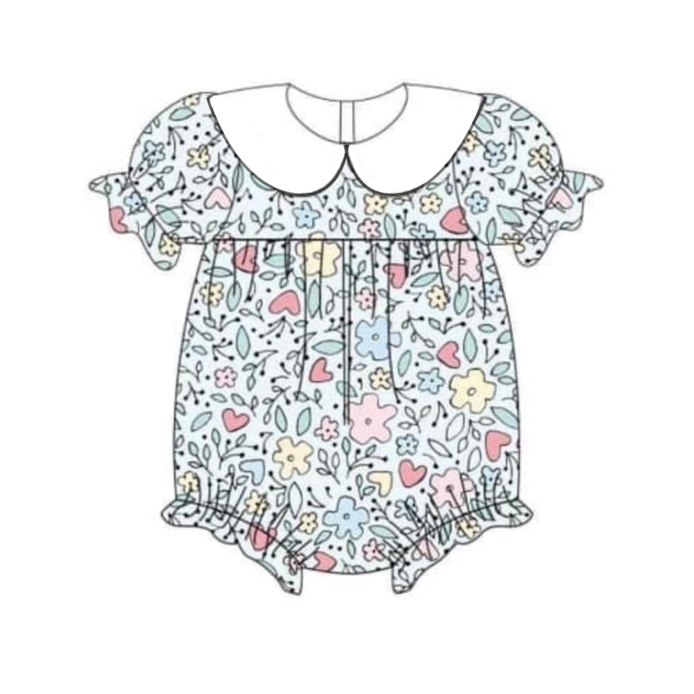 Pre-order Baby Girls Clothing Floral Short Sleeve Bodysuit - Short Sleeve Dress and Short Sleeve Shorts Set