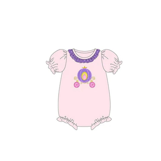 SR2222 Baby girls clothes purple flying sleeve Romper