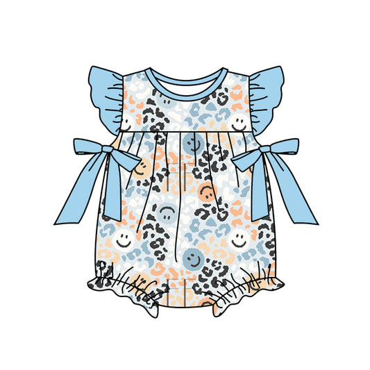 SR2224 Baby girls clothes cartoon dog blue short sleeve Romper