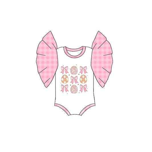 SR2228 Baby Infant Girls Easter Eggs Bows Rompers preorder