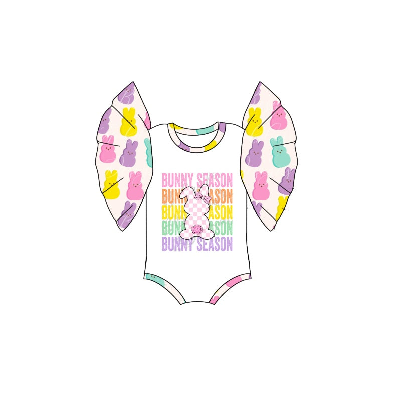 Infant Girls Easter Baby Plaid Bunny-Bow Onesie Mixed Sizes Pre-Order