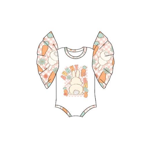 SR2232 Baby Infant Girls Easter Babe Checkered Bunny Rompers preorder
