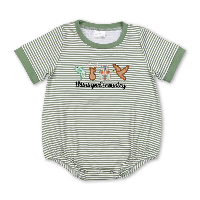 USA Warehouse (IN STOCK) Baby kids embroidery Short Sleeve Rompers