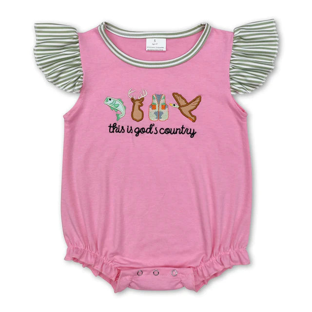 USA Warehouse (IN STOCK) Baby Boys Sleeveless and flutter sleeves Embroidery Rompers