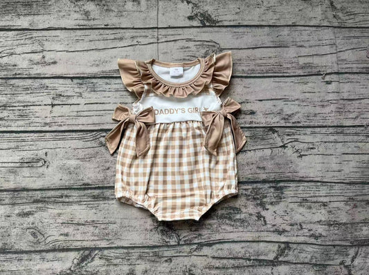 SR2300  pre-order baby girls clothes DADDY GIRL deer flying sleeve Romper