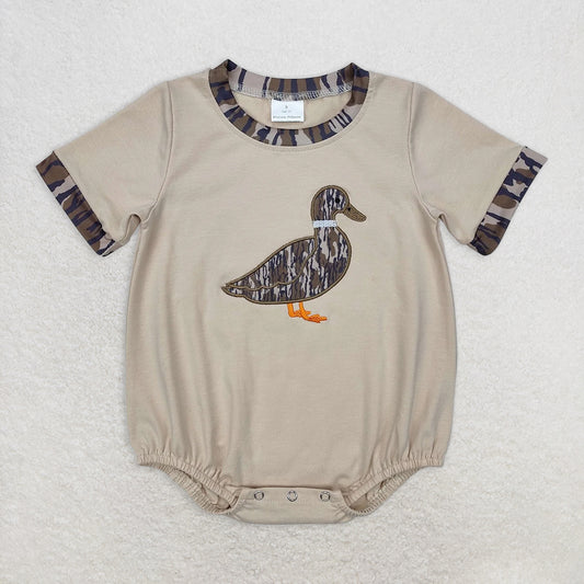 SR2392RTS NO MOQ Baby Boys Summer Rompers  baby boy clothes embroidery camouflage duck short sleeve Romper