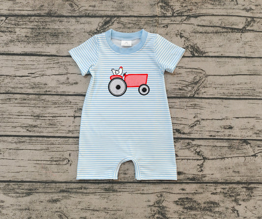 SR2406 pre-order baby boy clothes embroidery short sleeve Romper