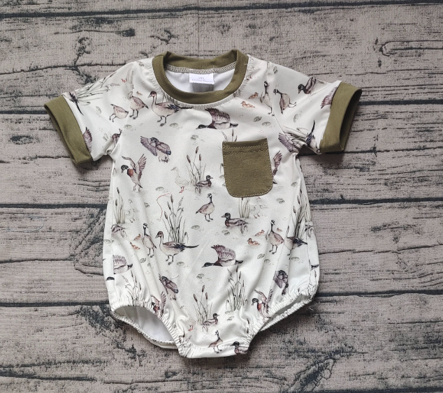 4.26 RTS NO MOQ Daddy's Boy Duck Plaid Sleeveless Baby Romper Unisex Infant Clothing Comfortable Soft Material Baby Outfit