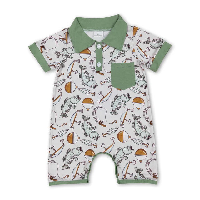 USA Warehouse (IN STOCK) Baby kids Short Sleeve Button Rompers
