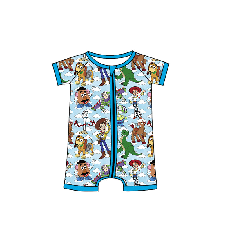 FLOWERSBlue pocket top dog toy shorts boys summer outfits