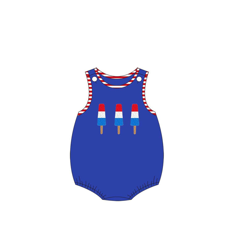 Blue popsicle top stripe shorts boys 4th of july outfits