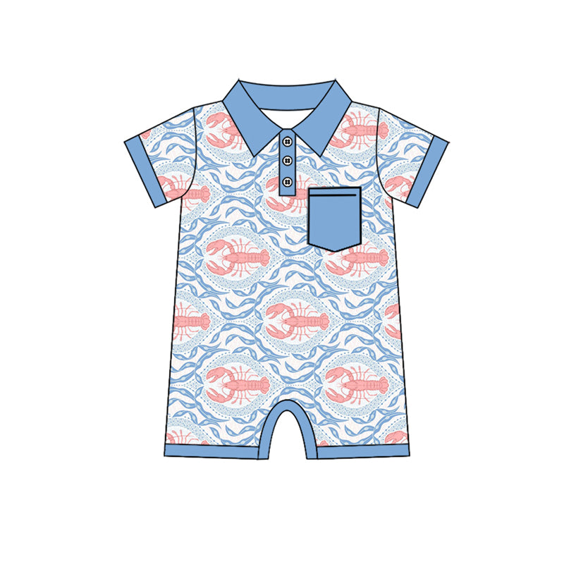 Light blue bow ruffle crawfish tunic shorts girls clothes