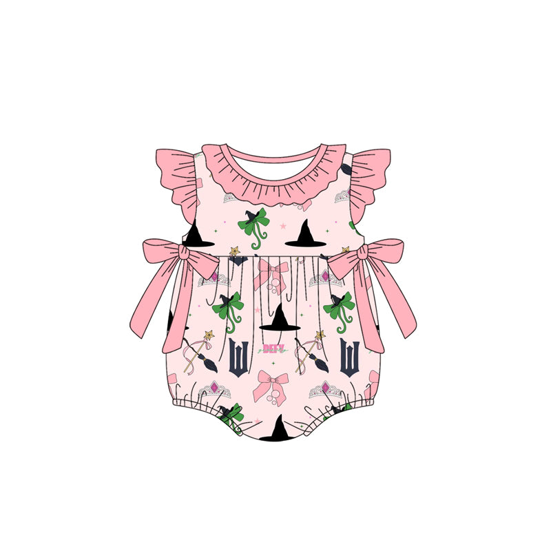 Flutter sleeves bow witches tunic shorts girls clothing