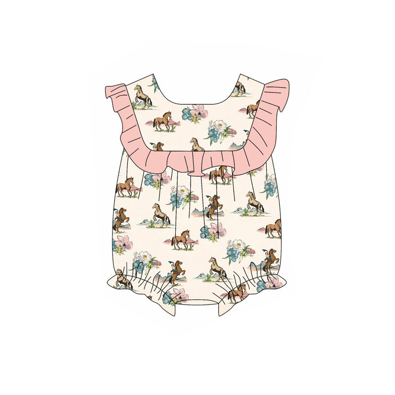 Ruffle horse rodeo shorts girls western clothes