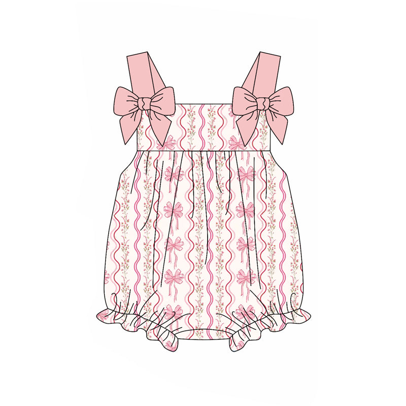 Baby Girls Pink Flowers Bows Tunic Top Ruffle Shorts Clothes Sets